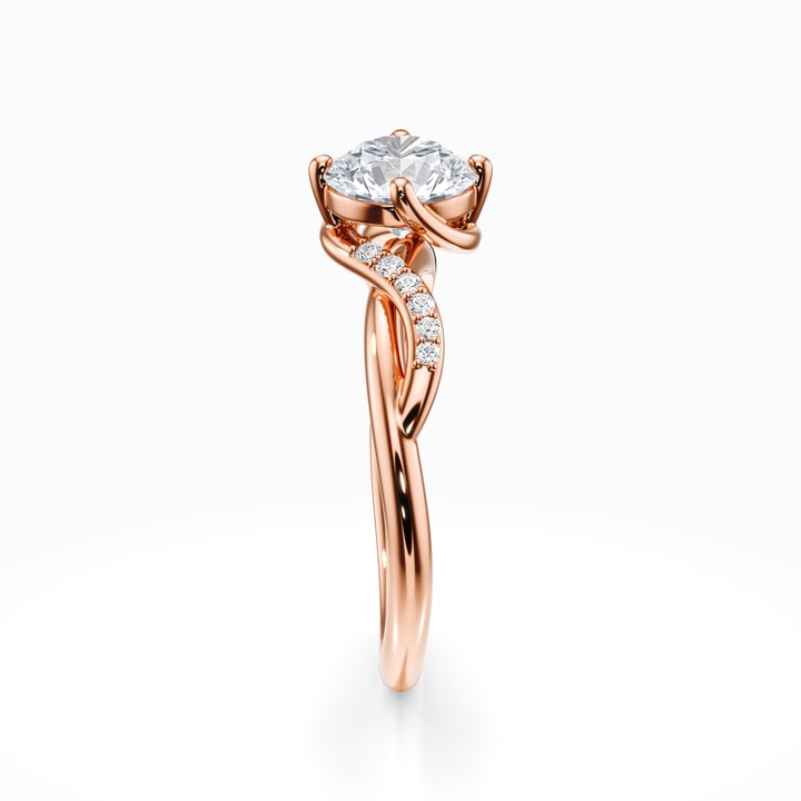 Twisted Vintage Diamond Engagement Ring in Rose Gold