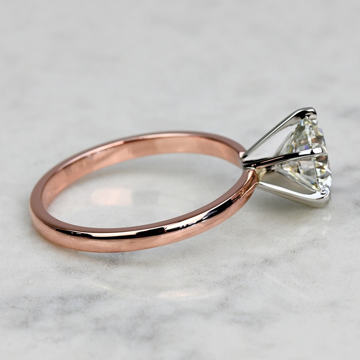 2 Carat Lab Grown Round Diamond Rose Gold Solitaire Engagement Ring