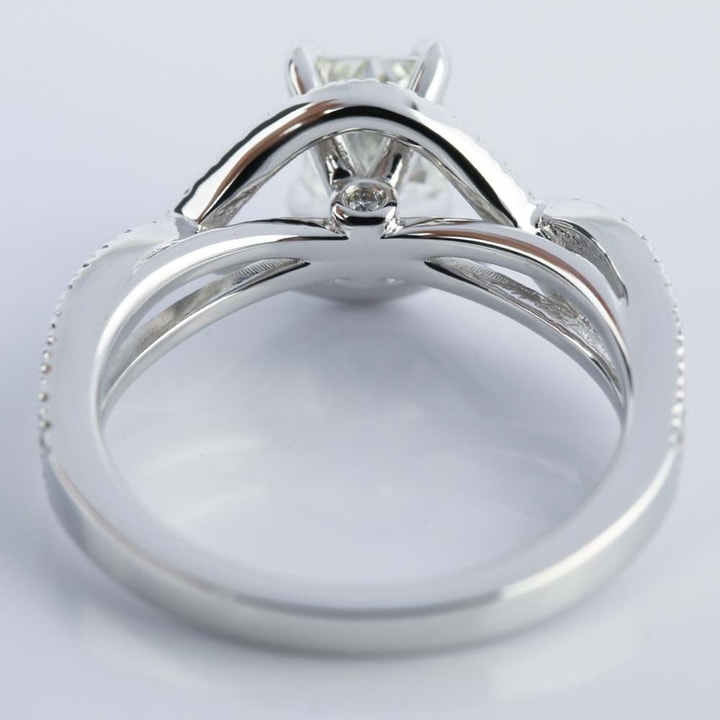 Radiant Cut Split Shank Engagement Ring | 18K White Gold