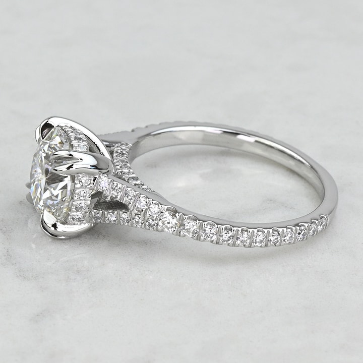 Custom 2.50 Carat Round Diamond Split Shank Engagement Ring