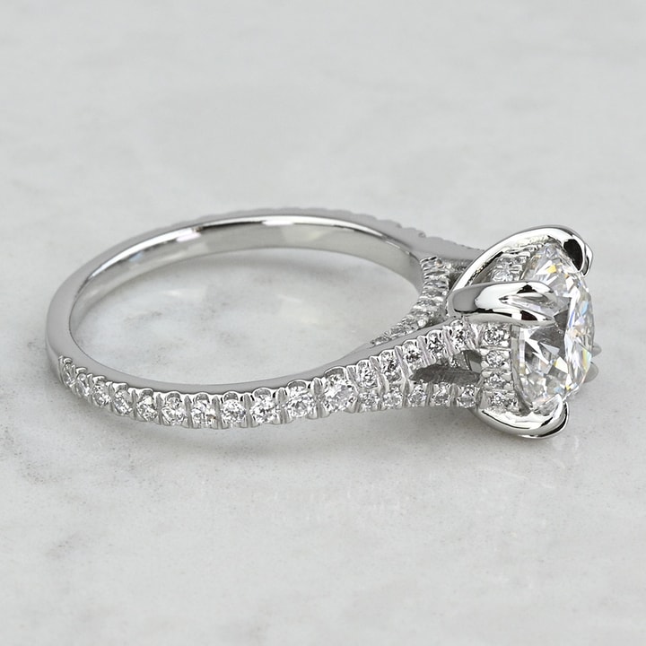 Custom 2.50 Carat Round Diamond Split Shank Engagement Ring