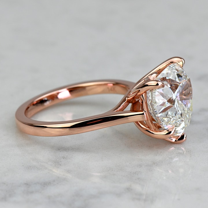 Custom 5 Carat Heart Diamond Engagement Ring With Heart Setting Detail