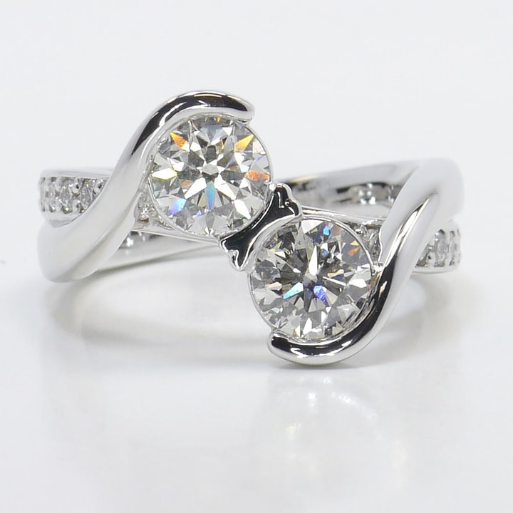 thumbnail image 2 of 1/4 Carat Diamond Twist Ring - Brass With Genuine Diamond - Sizable - New Without Tags 2 of 6