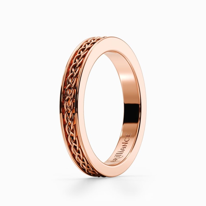 Ladies Rose Gold Celtic Knot Wedding Band Ring