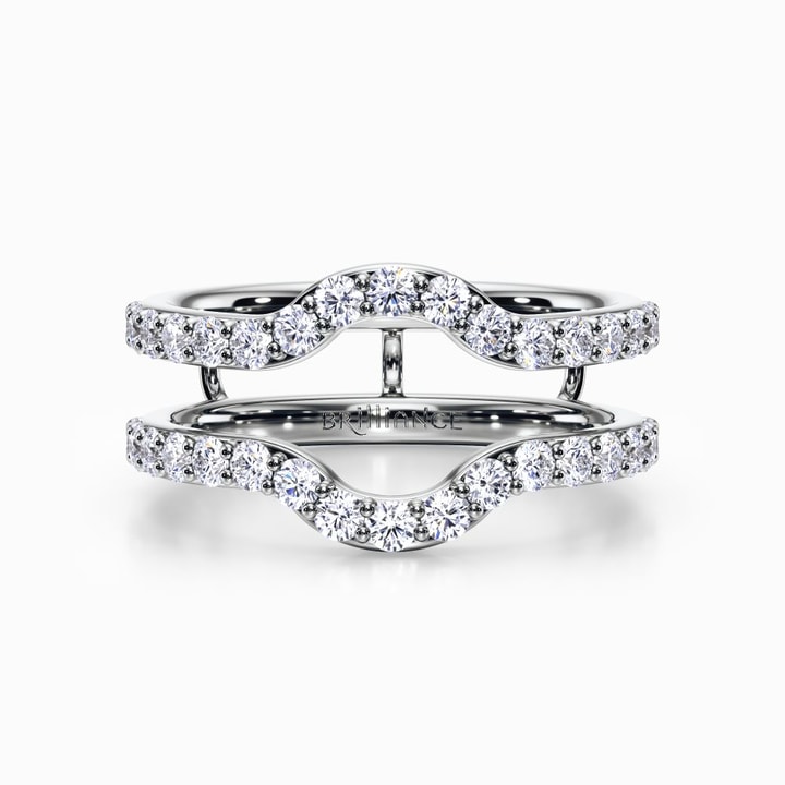 Curved Ring Enhancer In White Gold | Pave Wrap