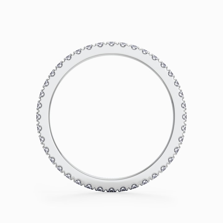 Double Row Eternity Petite Pave Diamond Wedding Ring in White Gold