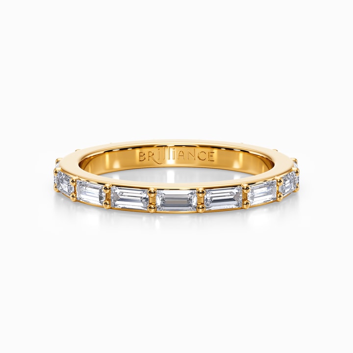Eternity Baguette Diamond Wedding Ring in Yellow Gold