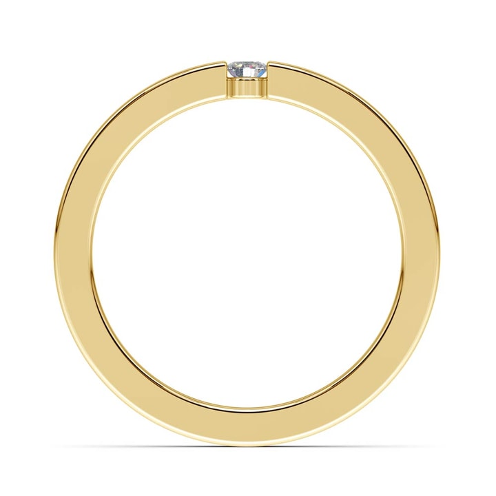 Flat Promise Ring with Round Diamond in Yellow Gold (2.75mm) | Thumbnail 03