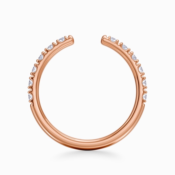 Luxe Open Pave Diamond Weddin
g Band in Rose Gold