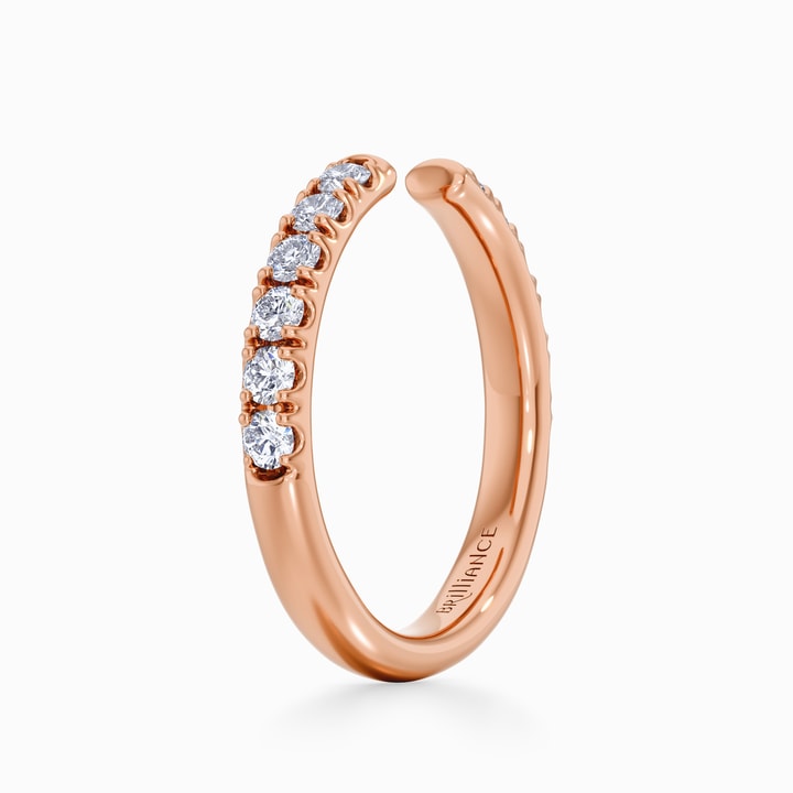 Luxe Open Pave Diamond Wedding Band in Rose Gold