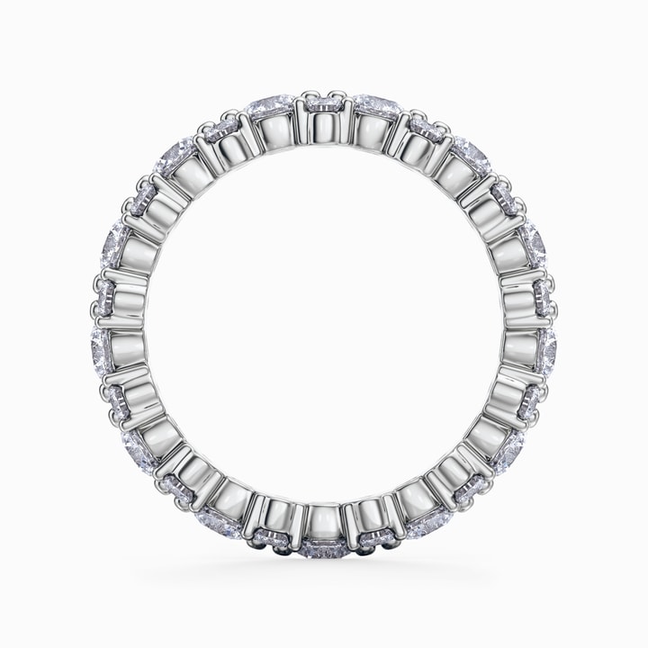 Round Diamond Cluster Eternity Wedding Band in White Gold