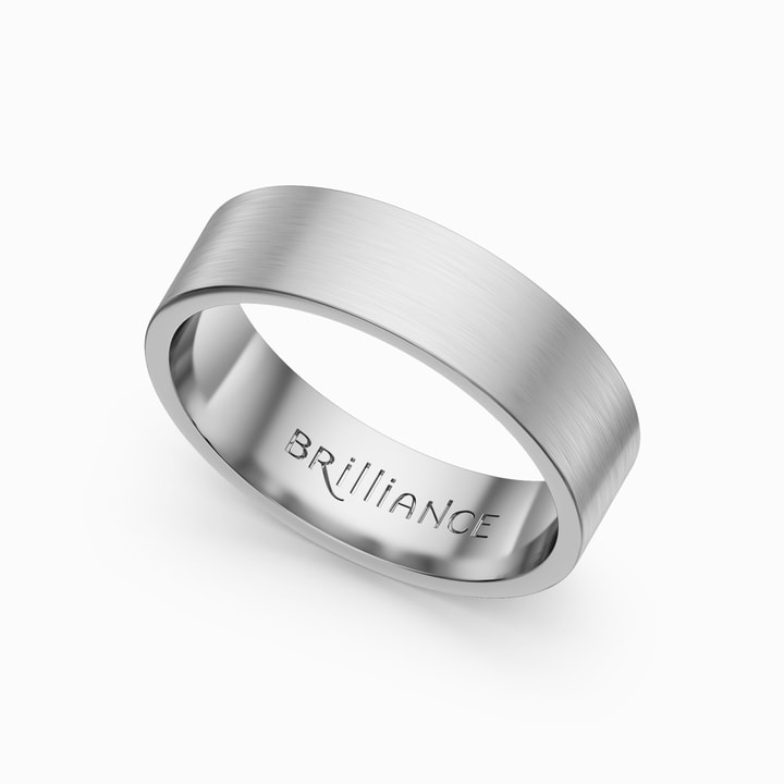 White Gold Satin Finish Wedding Ring for Men