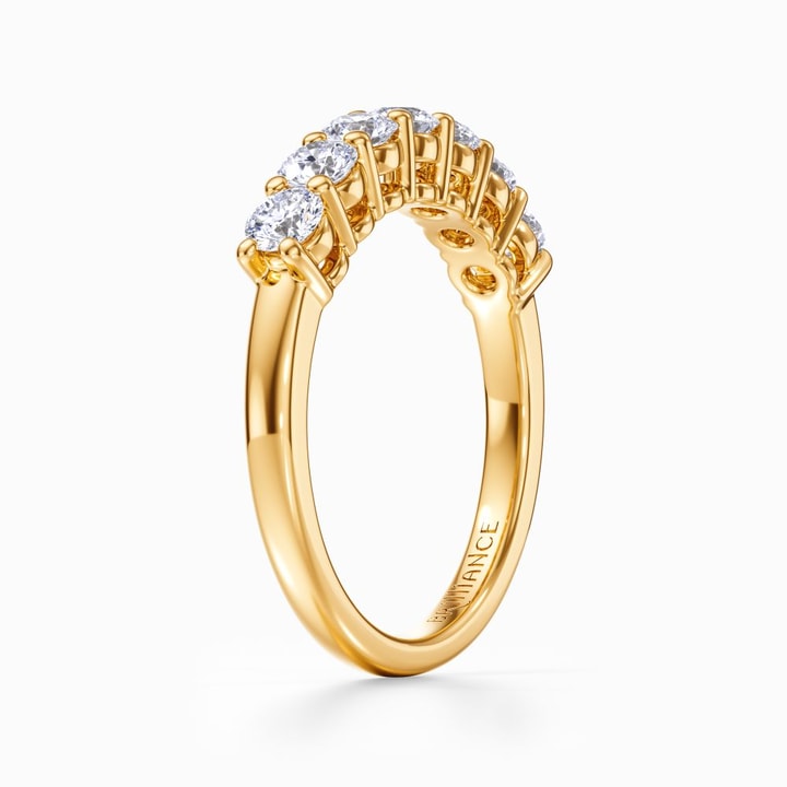 Yellow Gold 7 Stone Diamond Ring (3/4 Ctw Wedding Band)