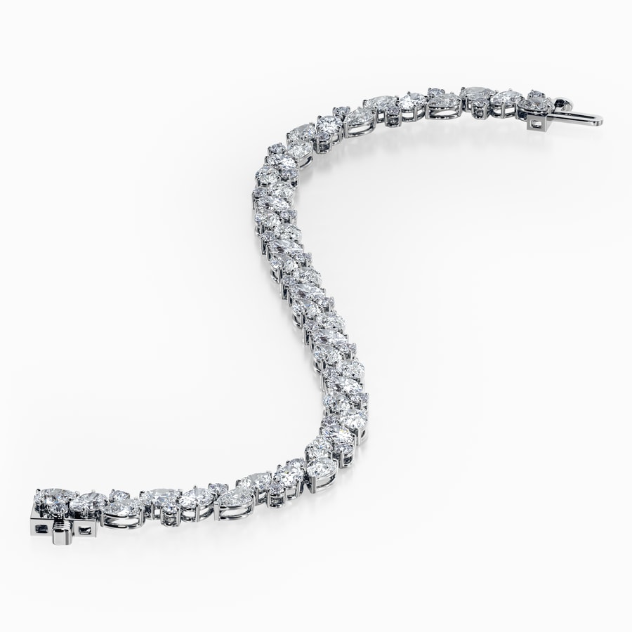Mixshape Lab Diamond Bracelet in White Gold (12.50 carat)