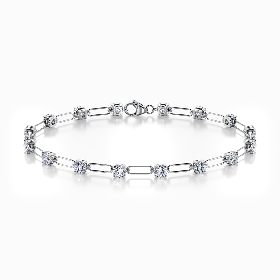 Paperclip Lab Diamond Bracelet in White Gold (3.00 carat)