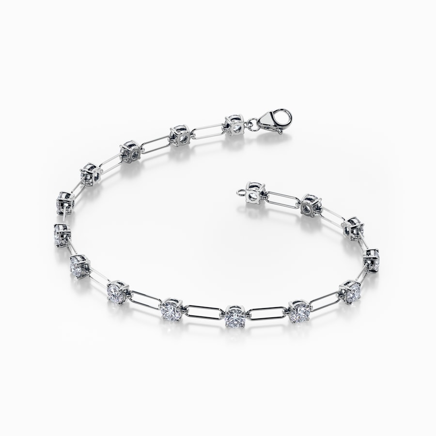 Paperclip Lab Diamond Bracelet in White Gold (3.00 carat)