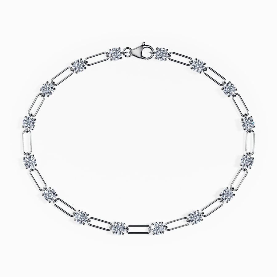 Paperclip Lab Diamond Bracelet in White Gold (3.00 carat)