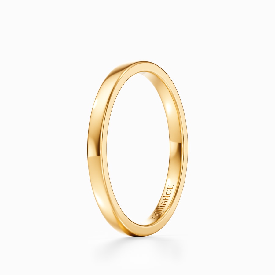 Flat Wedding Band in Yellow Gold (2 mm)