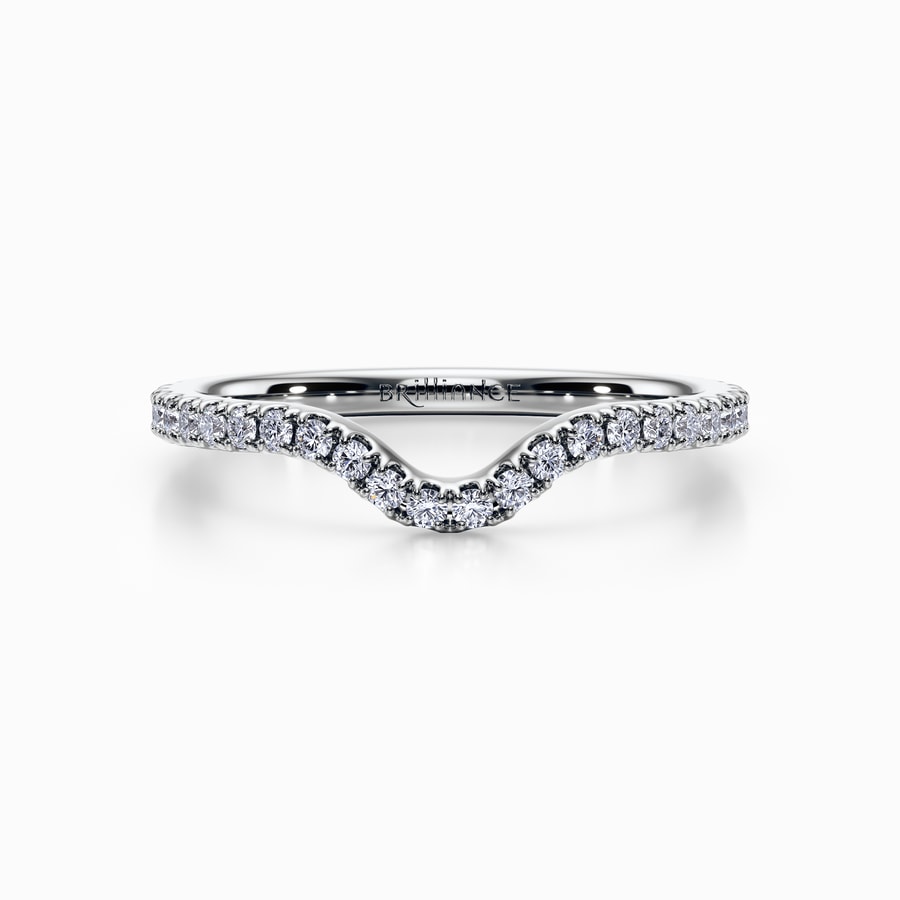 Kei Pave Diamond Wedding Ring in White Gold