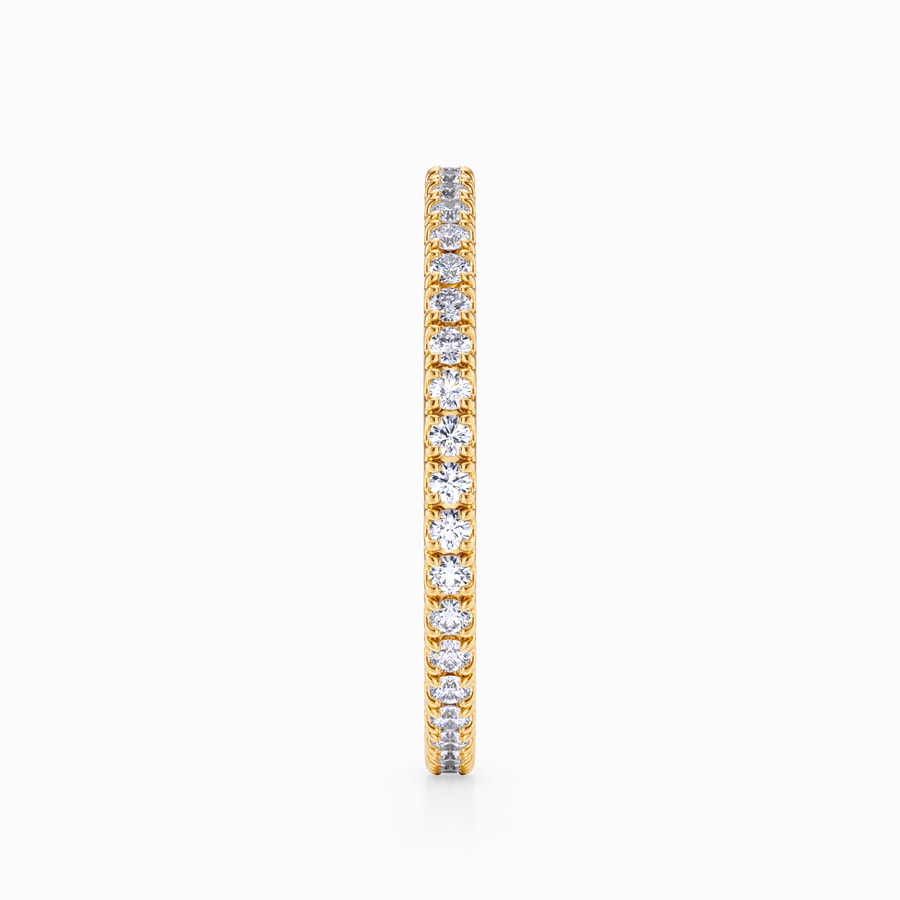 Petite Pave Eternity Ring in Yellow Gold (0.52 Carat)