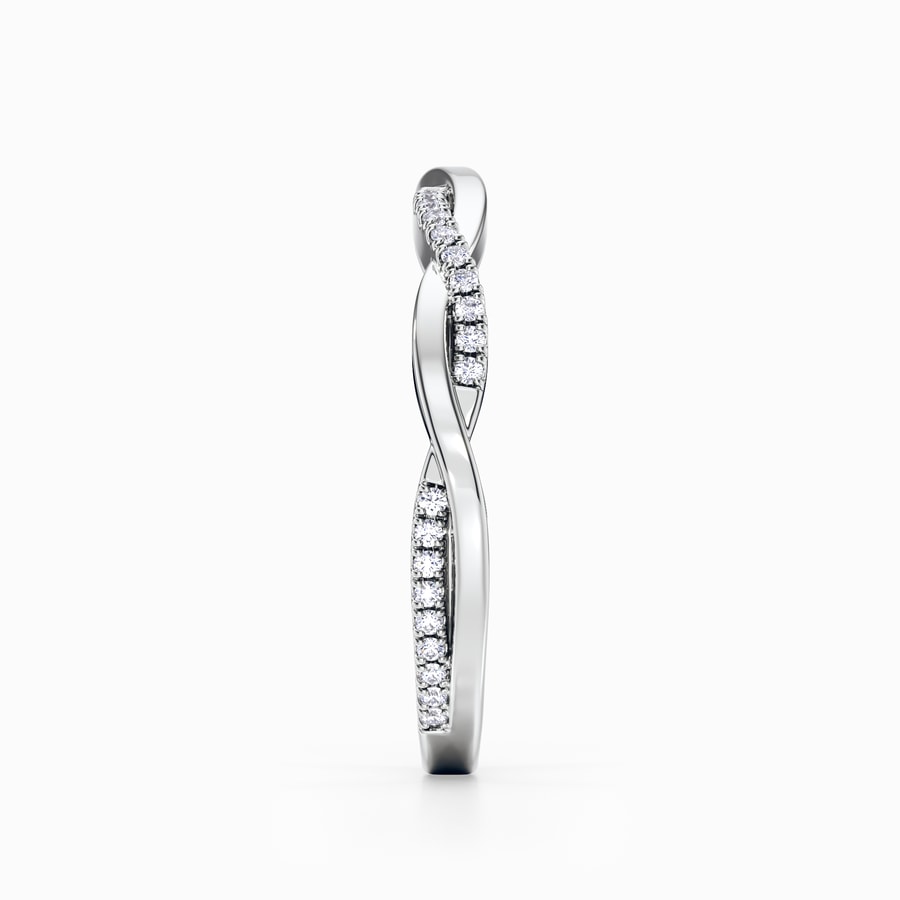 Twisted Diamond Wedding Band in White Gold
