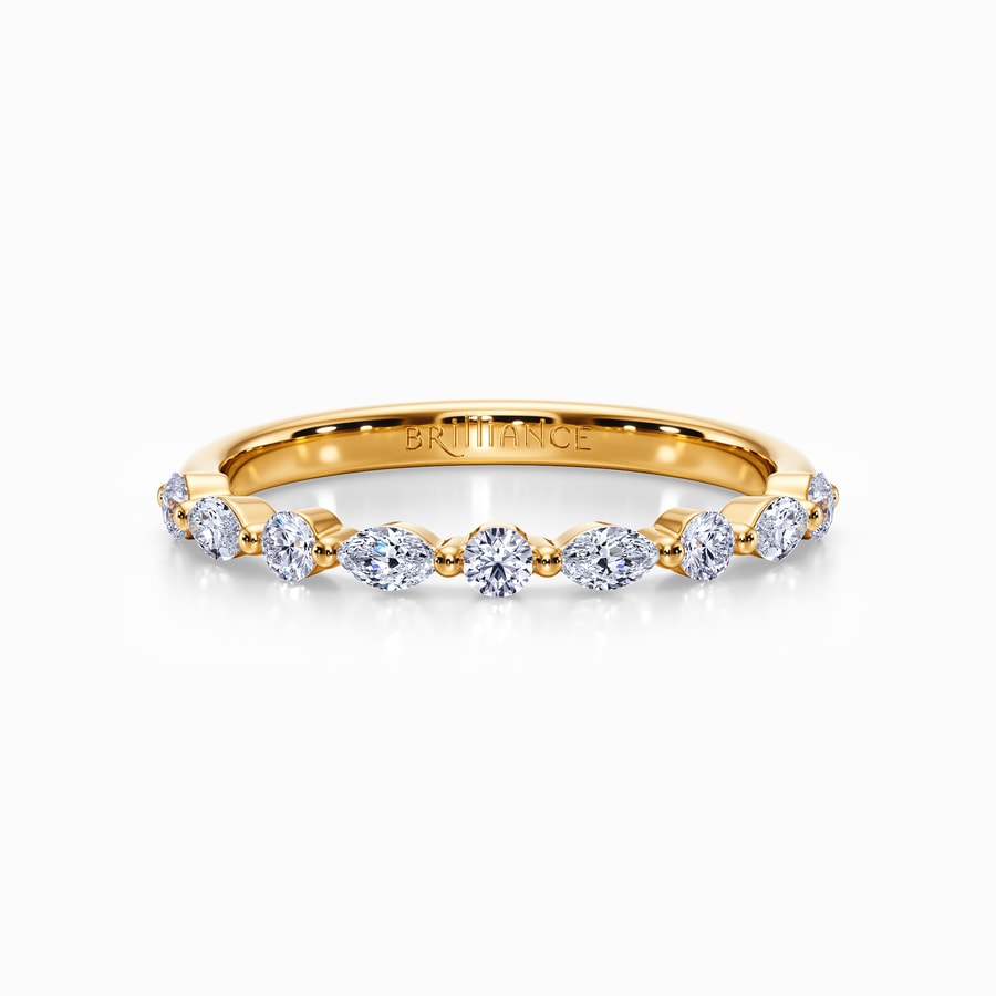 Versailles Halfway Diamond Wedding Ring in Yellow Gold