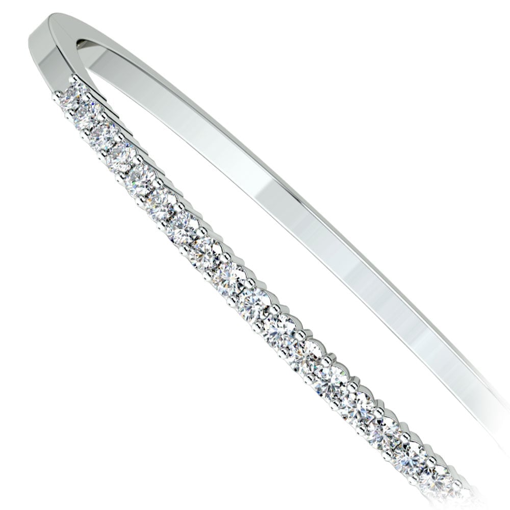 14K White Gold Diamond Bangle Bracelet (1 1/2 Ctw) | 02
