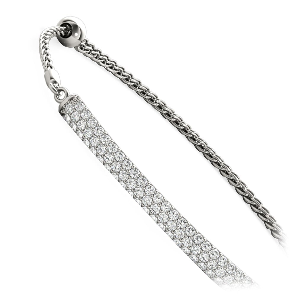 Adjustable Triple Row Diamond Bracelet in White Gold - 3/4 ctw | 02