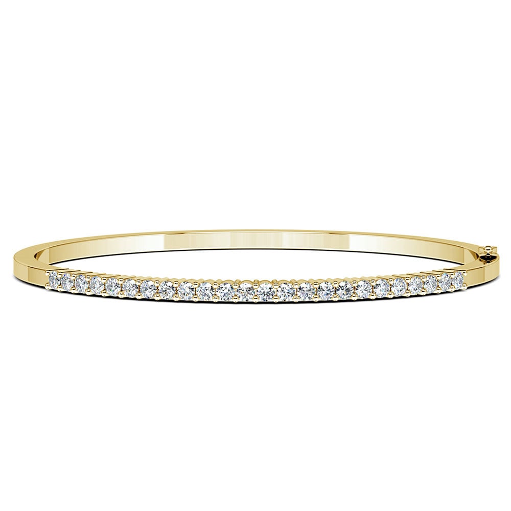 Half Eternity Diamond Bracelet Bangle In Yellow Gold (1 Ctw) | 03