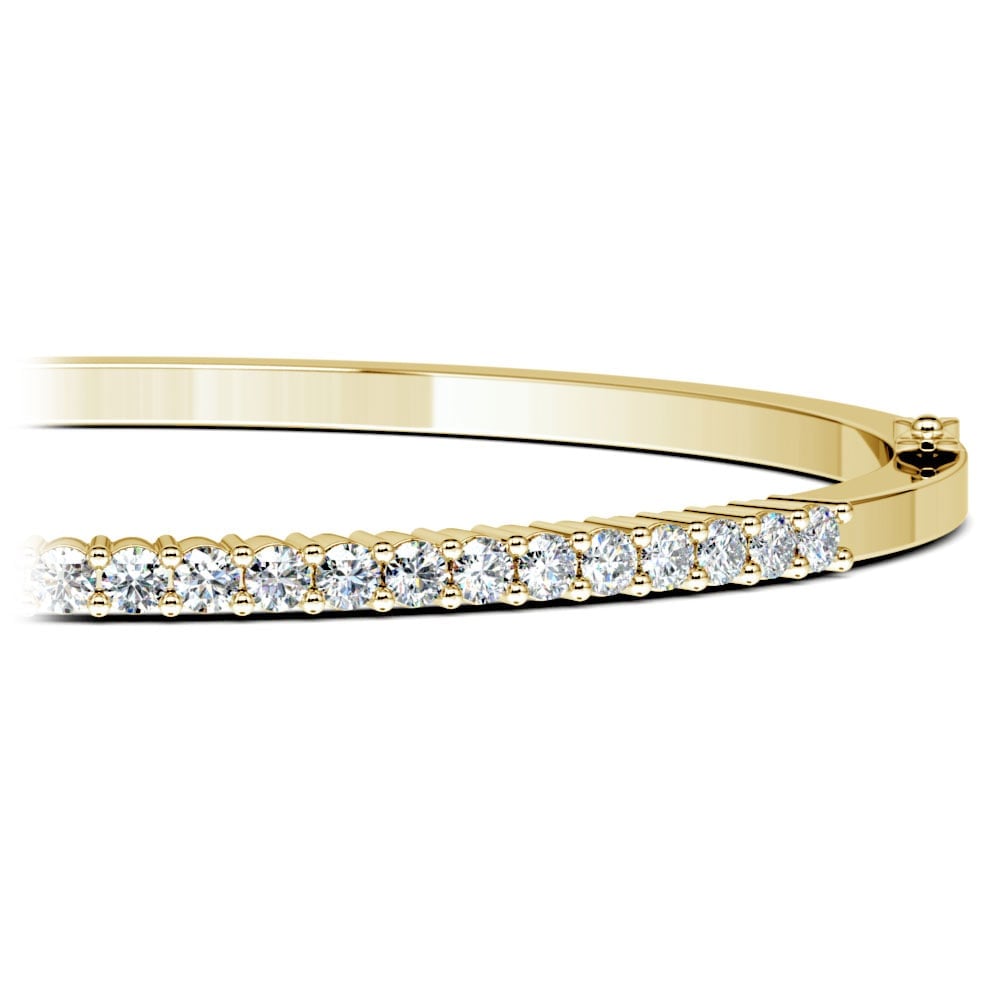 Half Eternity Diamond Bracelet Bangle In Yellow Gold (1 Ctw) | 01