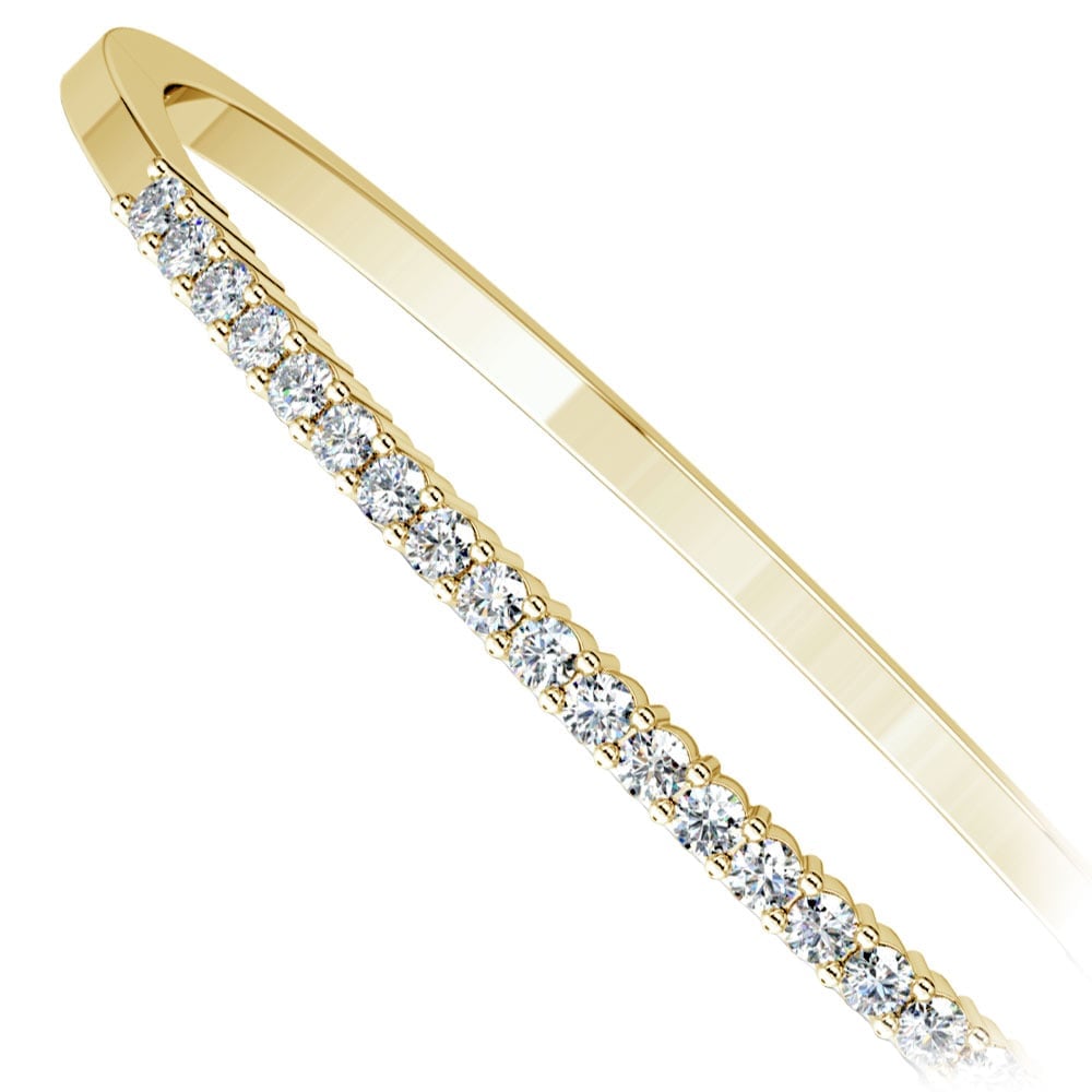 Half Eternity Diamond Bracelet Bangle In Yellow Gold (1 Ctw) | Thumbnail 02