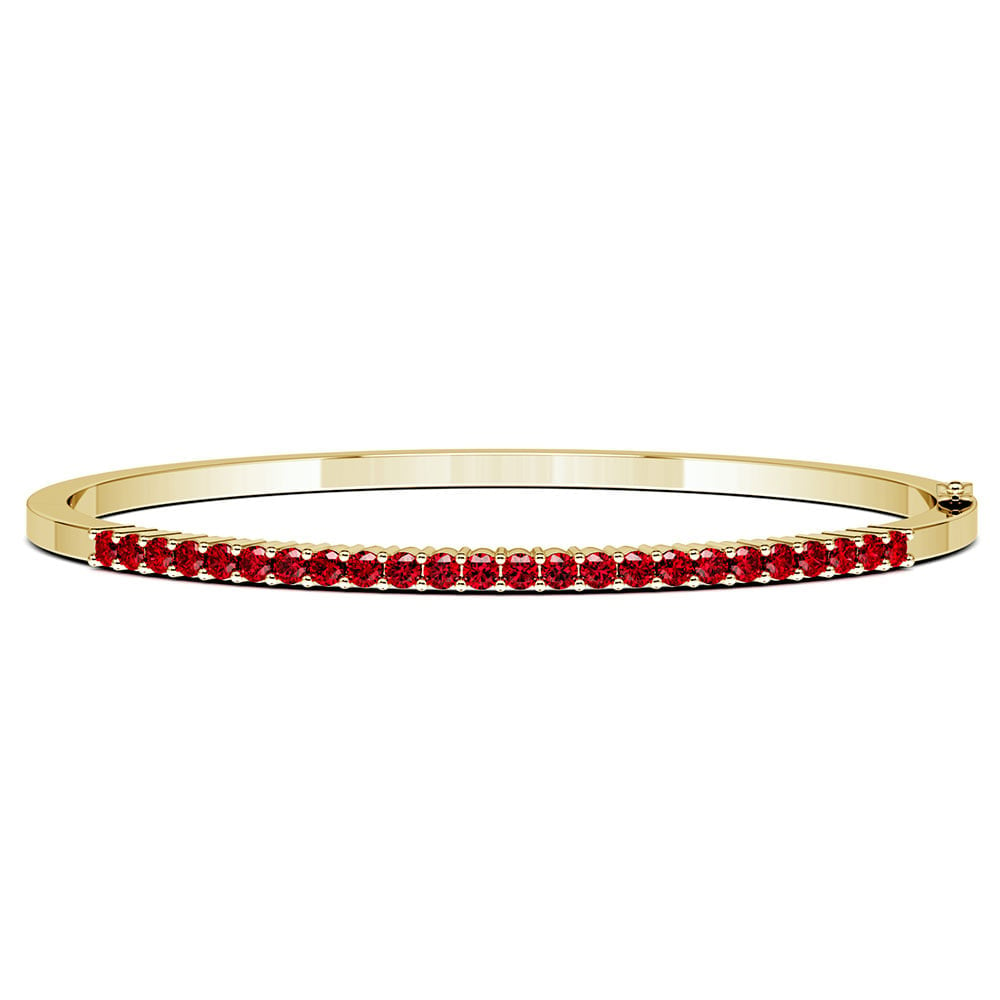 Ruby Yellow Gold Bangle Bracelet | 03