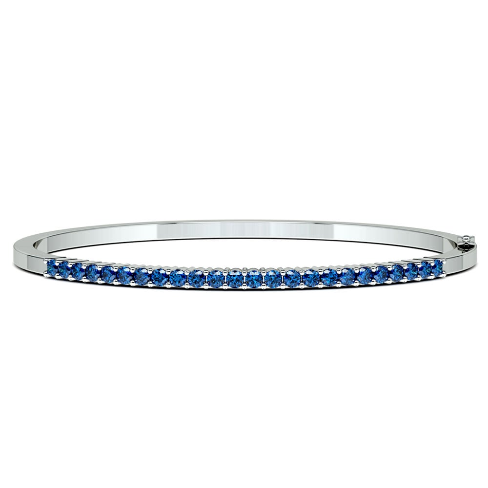 White Gold Sapphire Bangle Bracelet  | 03