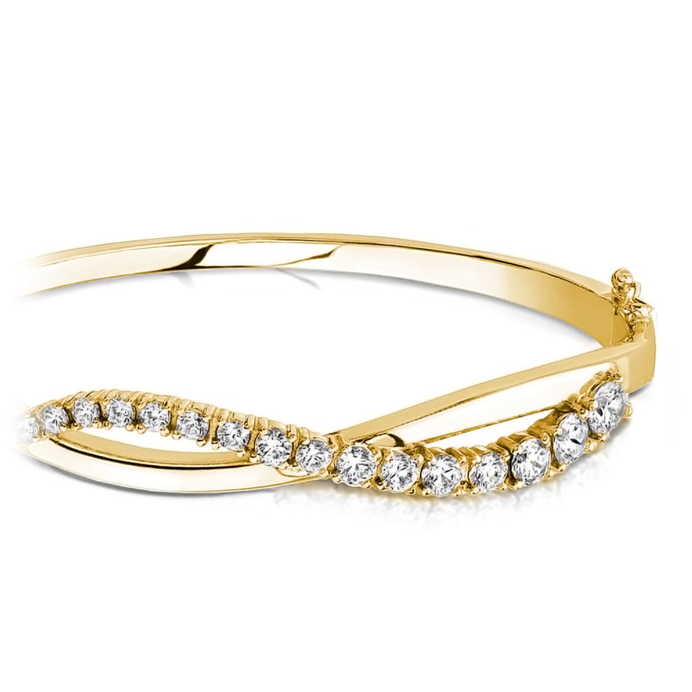 Diamond Swirl Bracelet In Yellow Gold (2 Ctw)