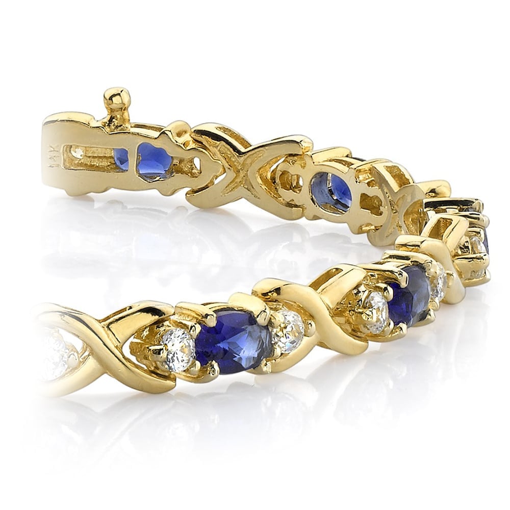 Sapphire And Diamond Bracelet In Yellow Gold (9 Ctw) | 01