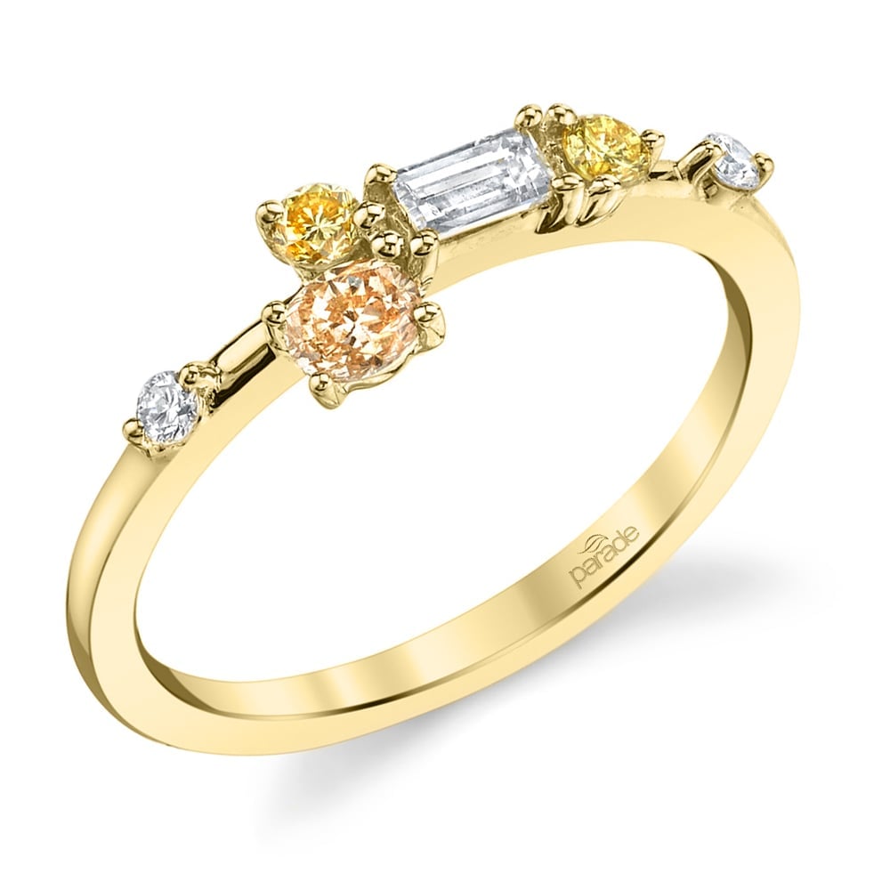 Budding Rose Fancy Colored Diamond Ring in Yellow Gold by Parade | Thumbnail 01