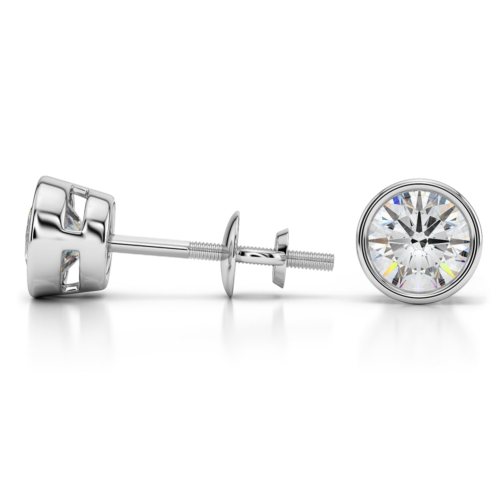 Bezel Diamond Earring Settings In Platinum | 03