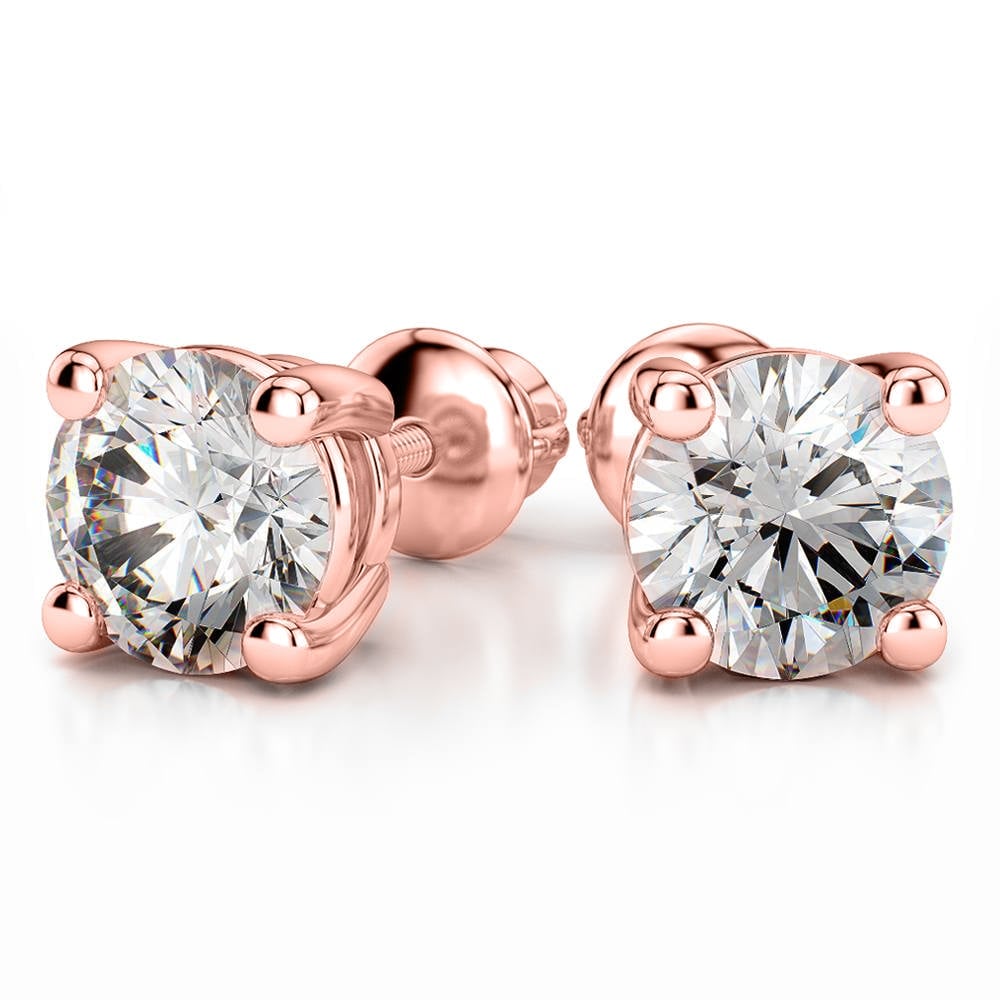 Four Prong Earring Settings (Round) in Rose Gold | 04