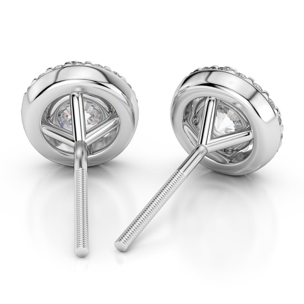 Halo Diamond Earrings in Platinum (1 1/2 ctw) | 02