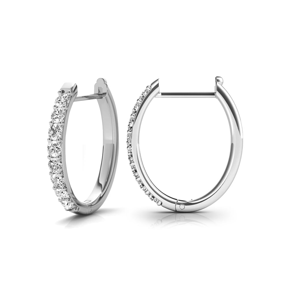 Huggie Diamond Earrings in White Gold | 02