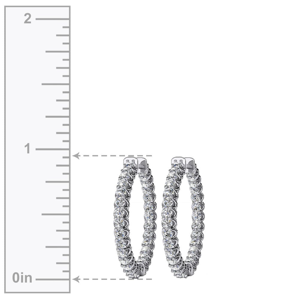 White Gold Diamond Hoop Earrings (1 ctw) | 03