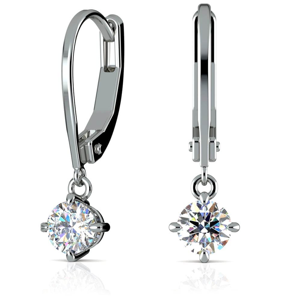Leverback Earrings with Dangle Settings in Platinum | 01