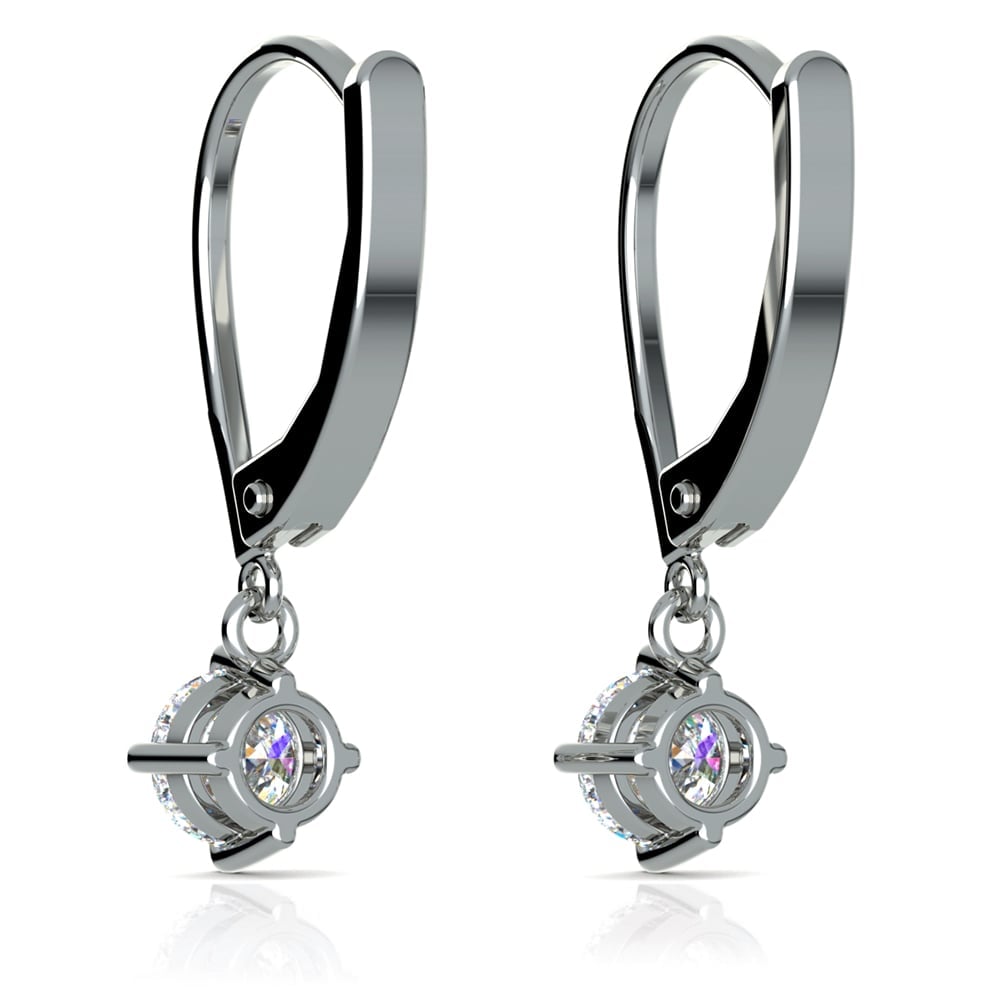 Leverback Earrings with Dangle Settings in Platinum | 02