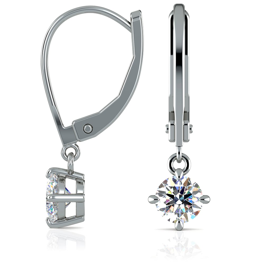 Leverback Earrings with Dangle Settings in Platinum | 03