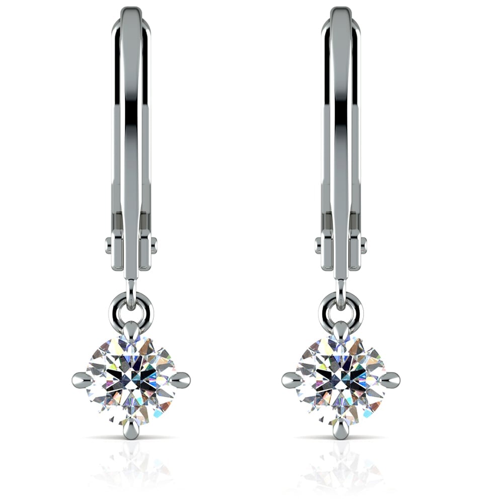 Leverback Earrings with Dangle Settings in Platinum | 04