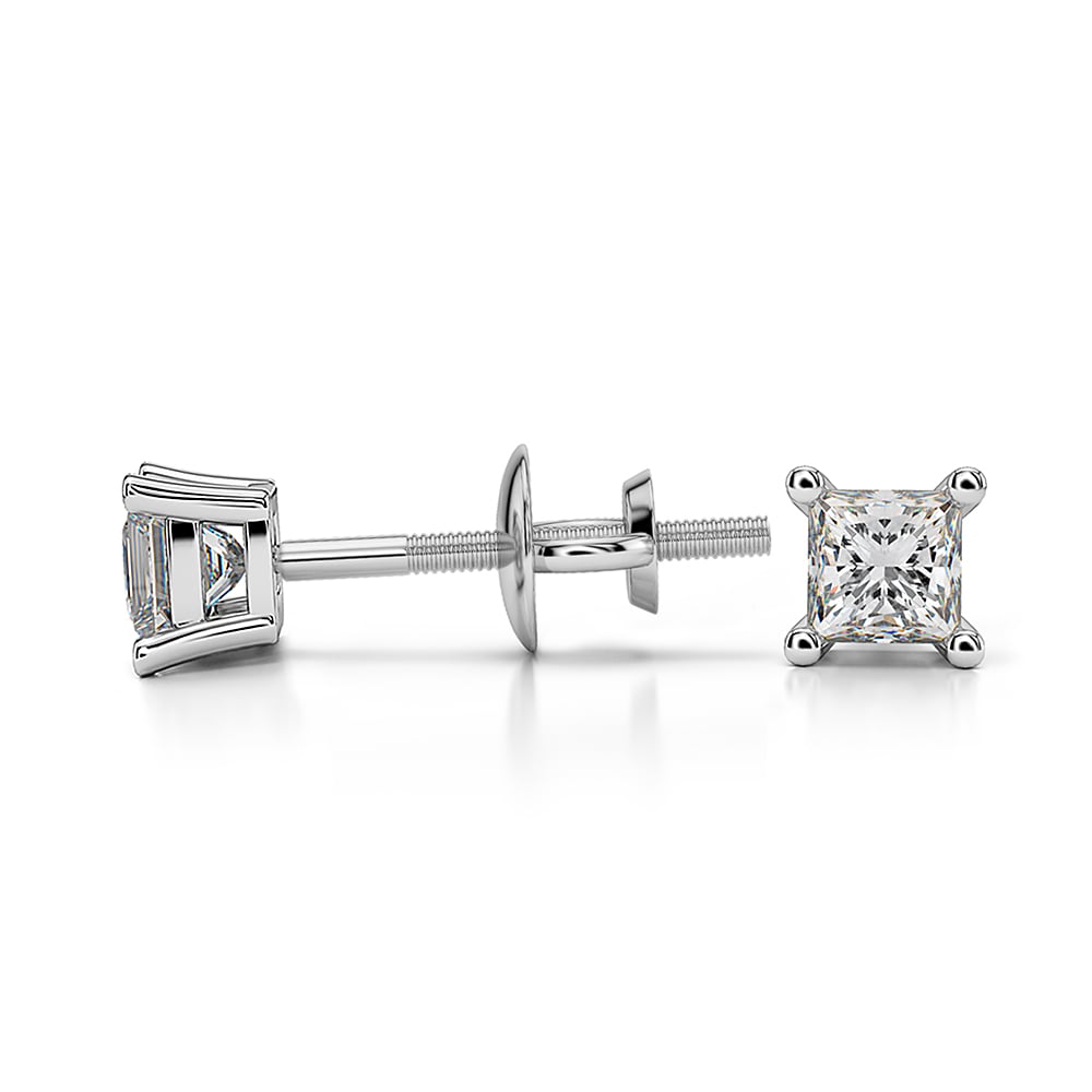 1/4 Ctw Princess Diamond Earrings In Platinum | 03