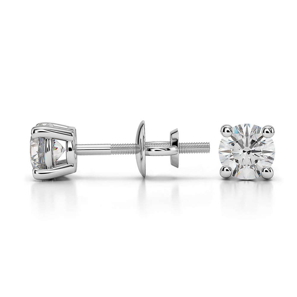Platinum Diamond Stud Earrings (1/2 Ctw) | 03