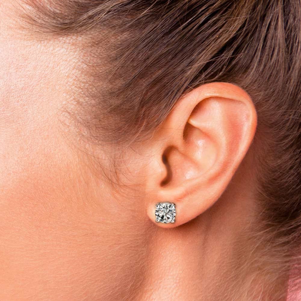 4 Ctw Diamond Stud Earrings In Platinum | 04