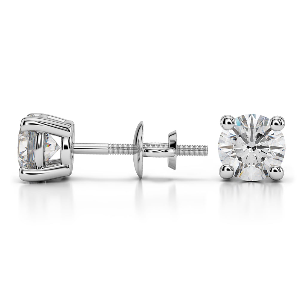 Platinum Diamond Stud Earrings (1 1/2 Ctw) - Value Collection | 03