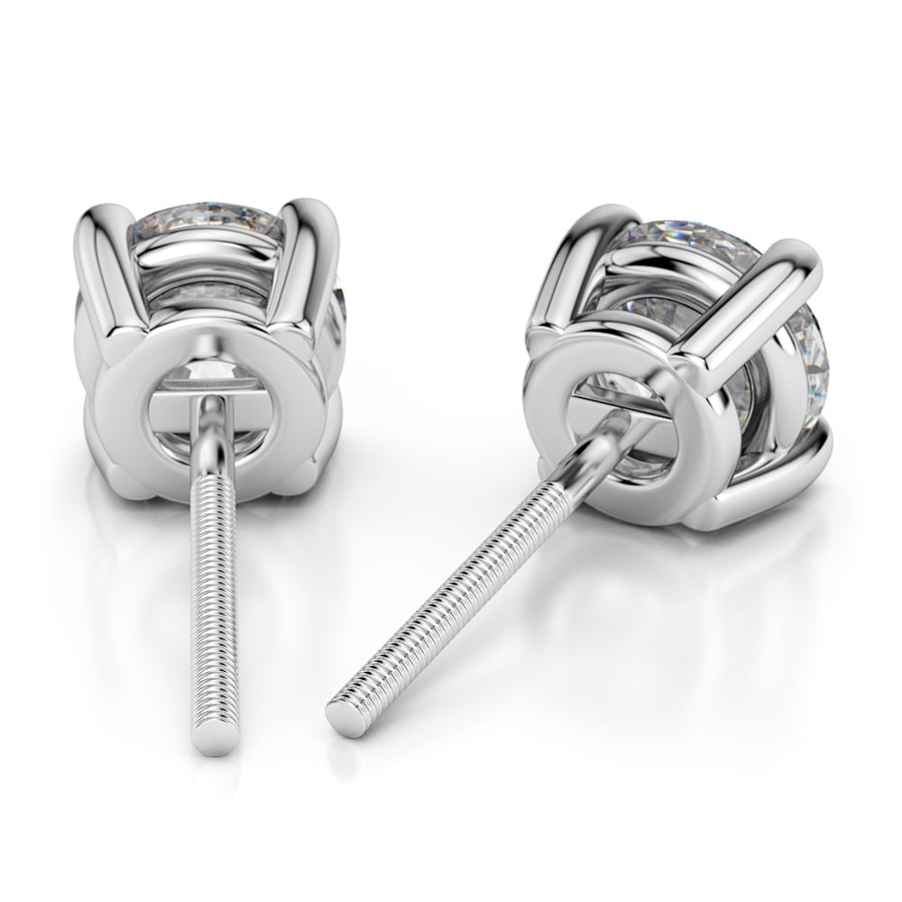 White Gold Diamond Stud Earrings (1 1/2 Ctw) - Value Collection | 02